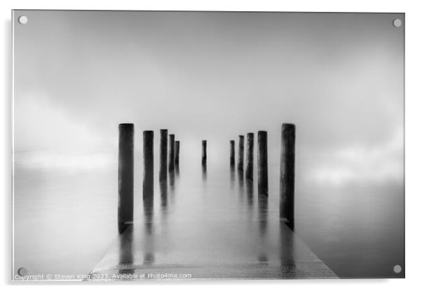 Serene Derwentwater Pier in the Mist Acrylic by Steven King