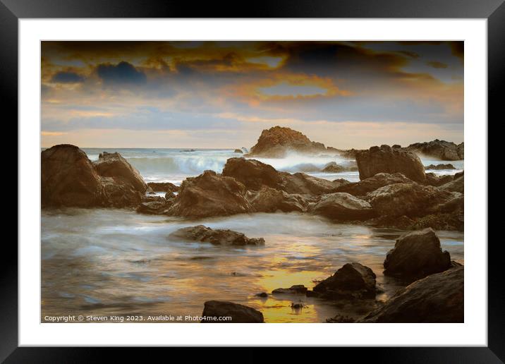 Serene sunrise at Milldown Bay Framed Mounted Print by Steven King
