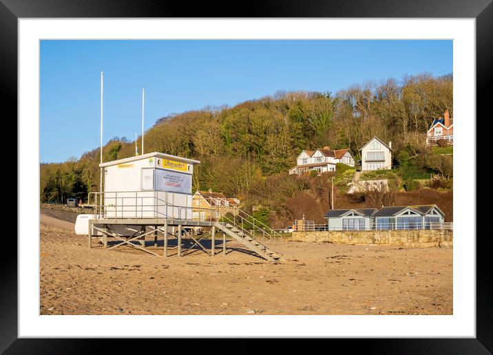 Sandsend Coastguard Station and Beach Cafe Framed Mounted Print by Tim Hill