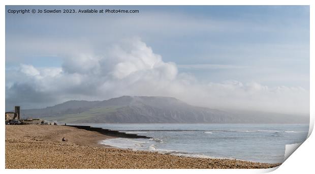  Cloud formation over Golden cap Print by Jo Sowden
