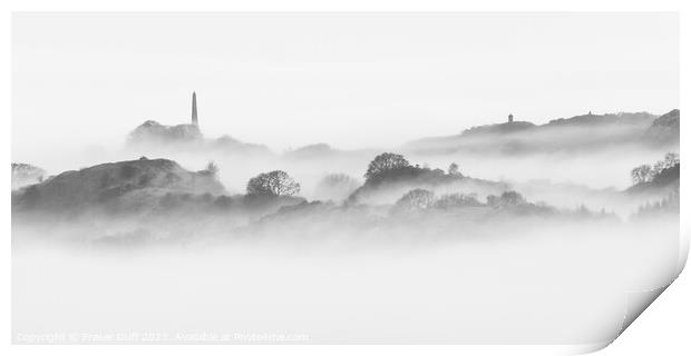 Fog shrouded hills, Gatehouse of Fleet, Scotland Print by Fraser Duff