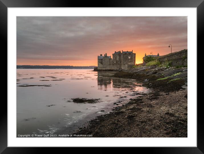 Sunrise behind Blackness Castle, Scotland Framed Mounted Print by Fraser Duff