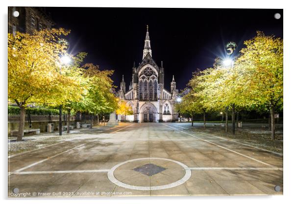 Glasgow Cathedral at Night, Glasgow, Scotland Acrylic by Fraser Duff