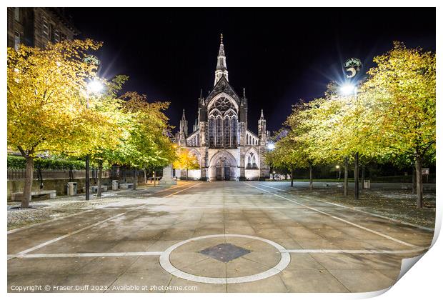 Glasgow Cathedral at Night, Glasgow, Scotland Print by Fraser Duff