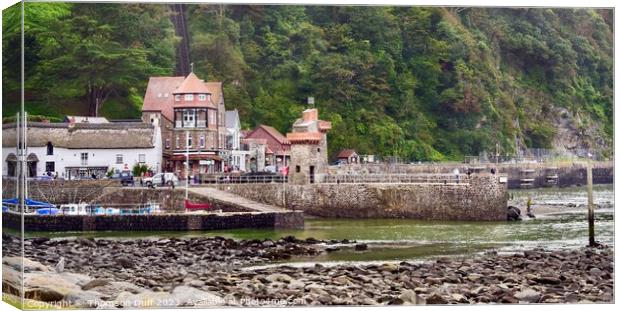 Lynmouth seaside town Canvas Print by Thomson Duff