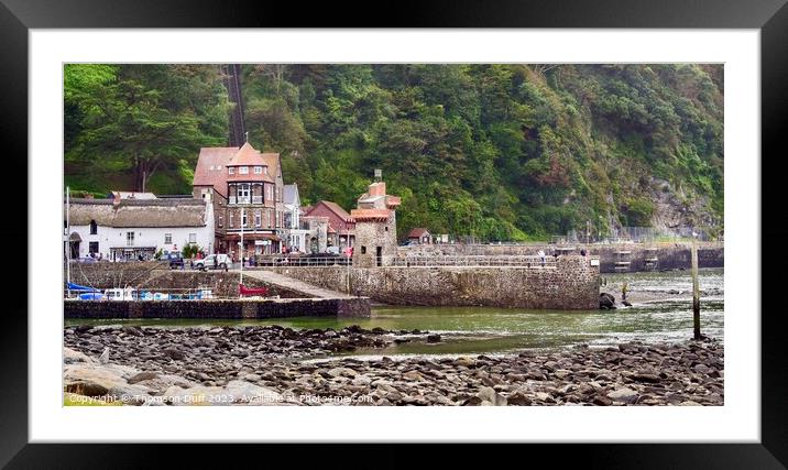 Lynmouth seaside town Framed Mounted Print by Thomson Duff