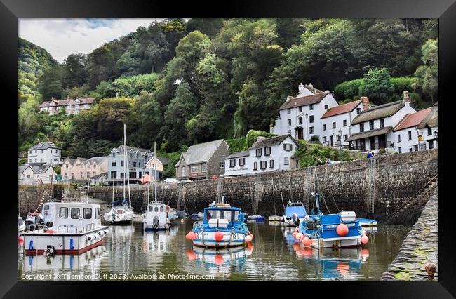 Lynmouth Harbour View Framed Print by Thomson Duff
