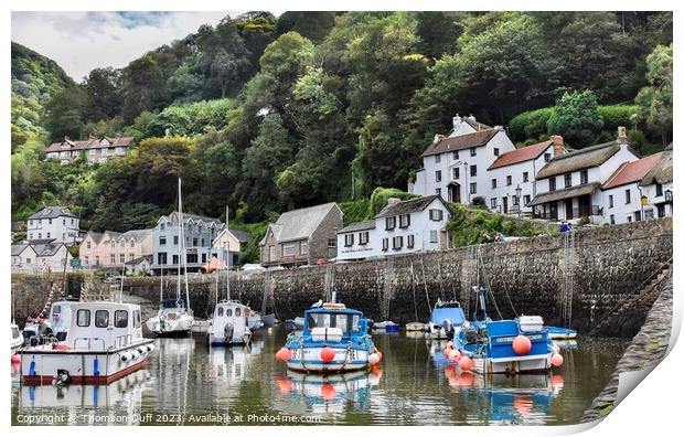 Lynmouth Harbour View Print by Thomson Duff