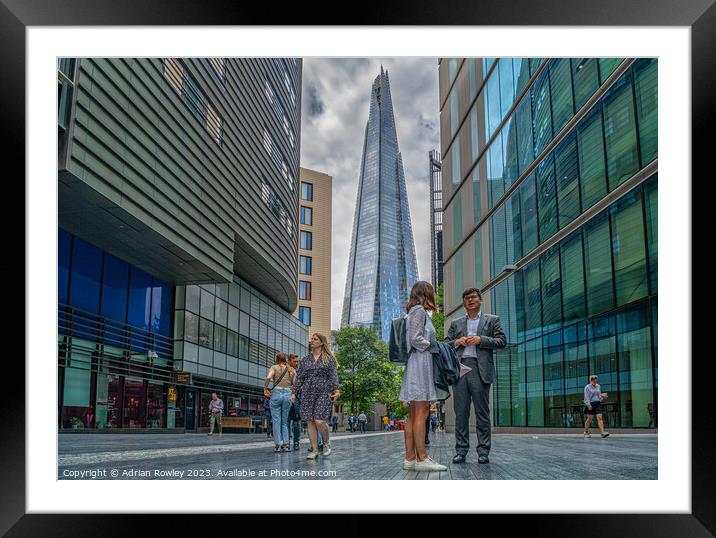 Life in The City under The Shard Framed Mounted Print by Adrian Rowley
