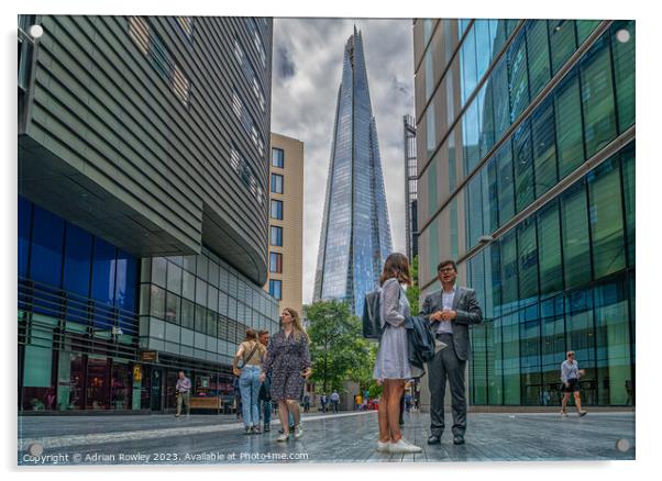 Life in The City under The Shard Acrylic by Adrian Rowley