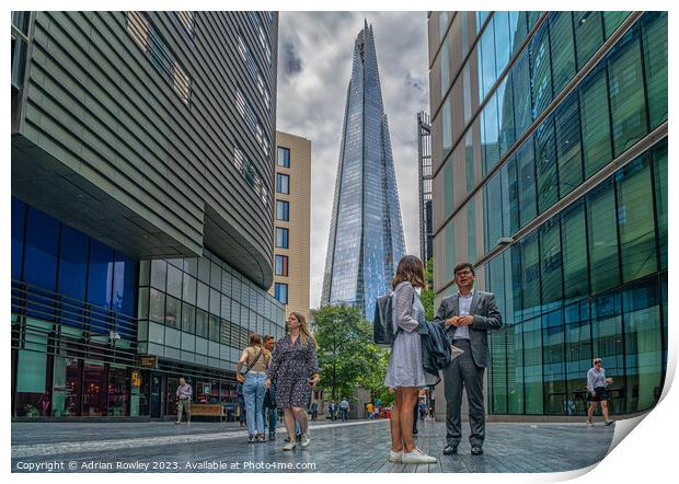 Life in The City under The Shard Print by Adrian Rowley