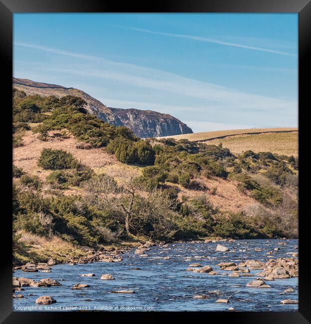 River Tees and Cronkley Scar from Force Garth Framed Print by Richard Laidler