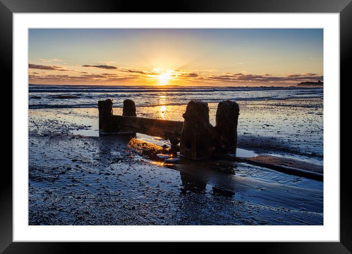 Sandsend Sunrise Yorkshire Coast Framed Mounted Print by Tim Hill