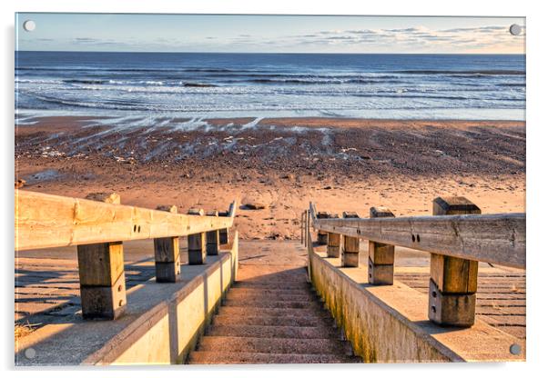 The Enchanting Sandsend Stairway Acrylic by Tim Hill