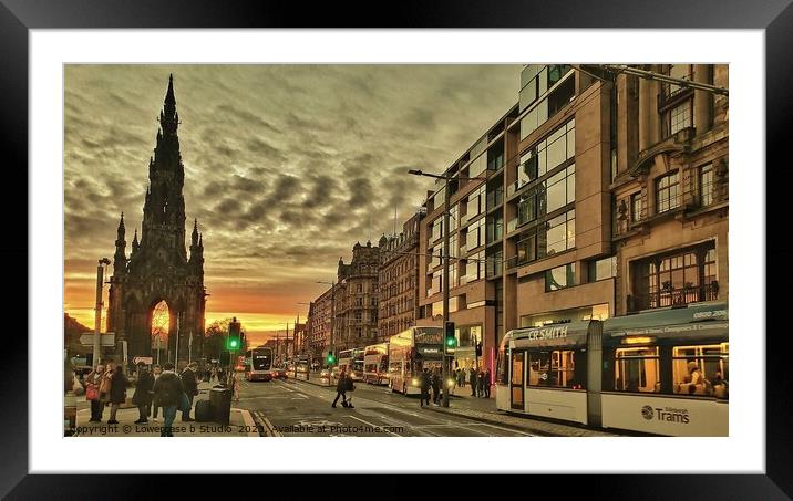 Edinburgh at Sunset  Framed Mounted Print by Lowercase b Studio 