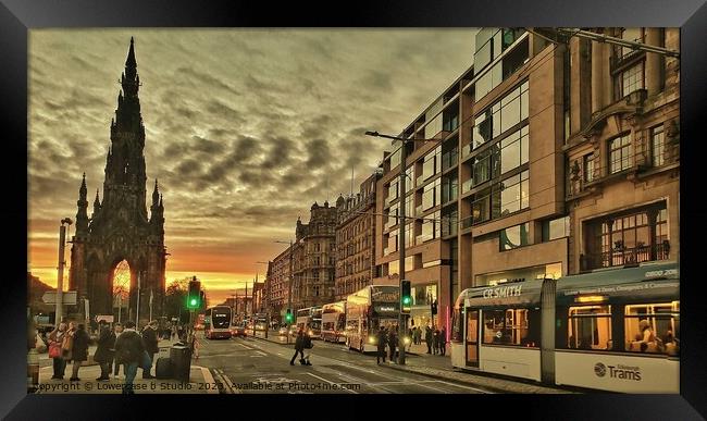 Edinburgh at Sunset  Framed Print by Lowercase b Studio 