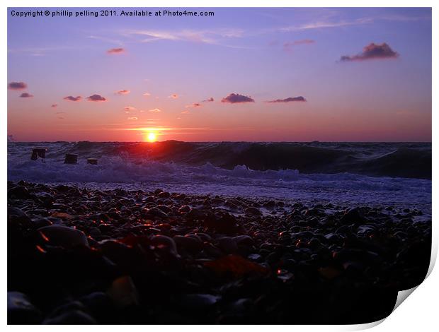 Beach sunrise Print by camera man