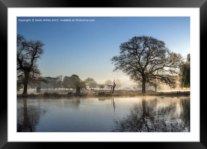 Morning misty sunshine in April Framed Mounted Print by Kevin White