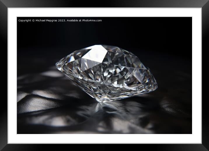A big sparkling diamond of a drk surface created with generative Framed Mounted Print by Michael Piepgras