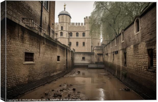 Medieval London dirty look created with generative AI technology Canvas Print by Michael Piepgras