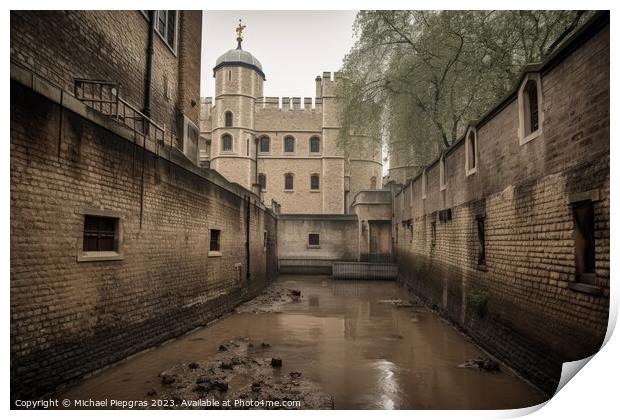 Medieval London dirty look created with generative AI technology Print by Michael Piepgras