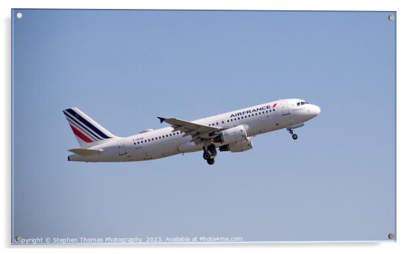 AirFrance F-GKXN Airbus A320-214 Ascending Acrylic by Stephen Thomas Photography 