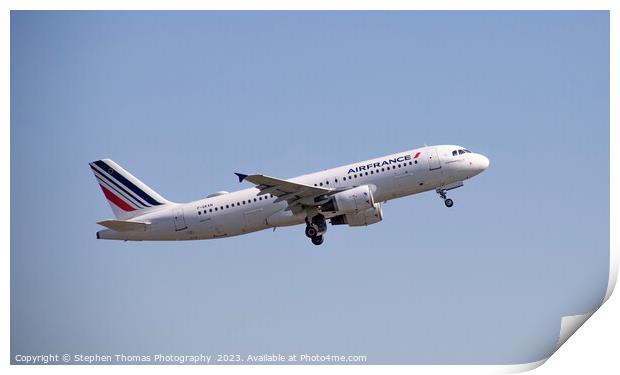 AirFrance F-GKXN Airbus A320-214 Ascending Print by Stephen Thomas Photography 