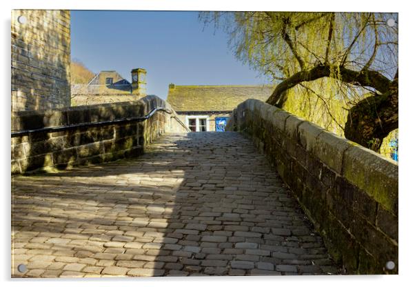 Old Pack Horse Bridge 04 - Hebden Bridge Acrylic by Glen Allen