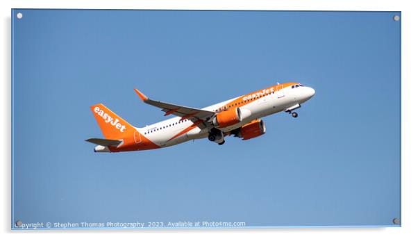 Easyjet G-UZHX Airbus A320-251N taking off Acrylic by Stephen Thomas Photography 