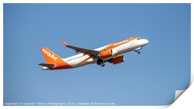 Easyjet G-UZHX Airbus A320-251N taking off Print by Stephen Thomas Photography 