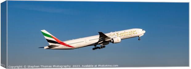 Ascending Emirates A6-EPQ Boeing 777 - 300ER Canvas Print by Stephen Thomas Photography 