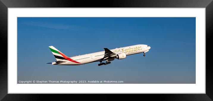 Ascending Emirates A6-EPQ Boeing 777 - 300ER Framed Mounted Print by Stephen Thomas Photography 