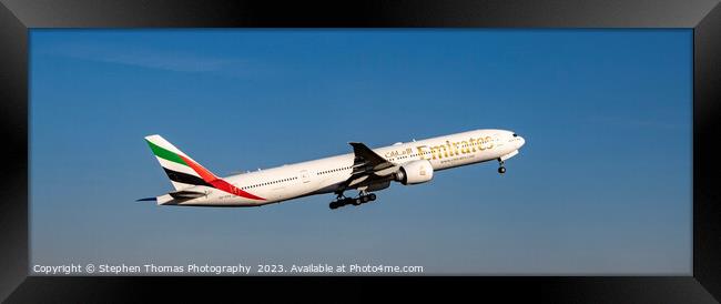 Ascending Emirates A6-EPQ Boeing 777 - 300ER Framed Print by Stephen Thomas Photography 