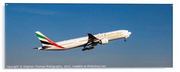 Ascending Emirates A6-EPQ Boeing 777 - 300ER Acrylic by Stephen Thomas Photography 