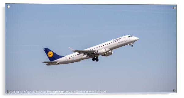 Lufthansa D-AECF Embraer ERJ-190's Enthralling Tak Acrylic by Stephen Thomas Photography 