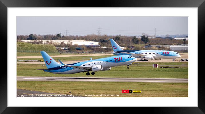 TUI G-TUMD Boeing 737 Max 8 taking off Framed Mounted Print by Stephen Thomas Photography 