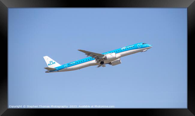 KLM PH-NXD Embraer 195-E2 taking off  Framed Print by Stephen Thomas Photography 