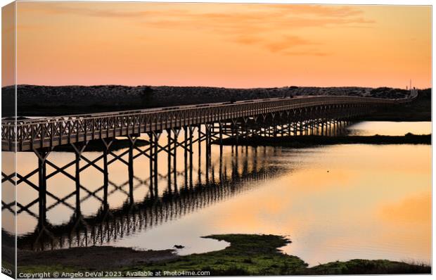 Sunset to Twilight in Quinta do Lago Canvas Print by Angelo DeVal