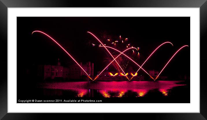 Leeds Castle Fireworks Framed Mounted Print by Dawn O'Connor