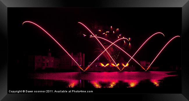 Leeds Castle Fireworks Framed Print by Dawn O'Connor