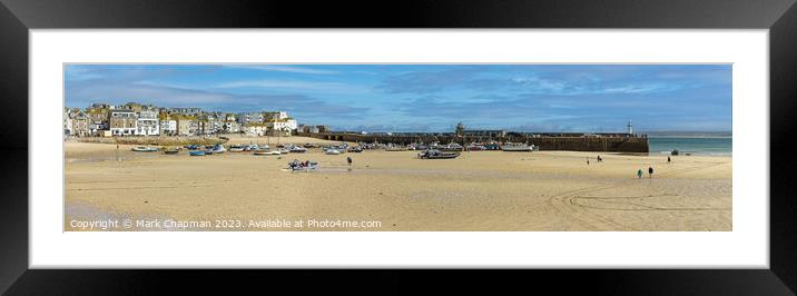 St. Ives Harbour panorama Framed Mounted Print by Photimageon UK