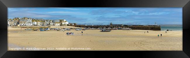 St. Ives Harbour panorama Framed Print by Photimageon UK
