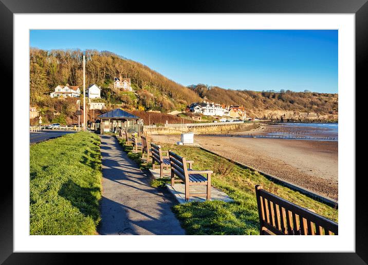 Sandsend Seafront and Beach Cafe Framed Mounted Print by Tim Hill