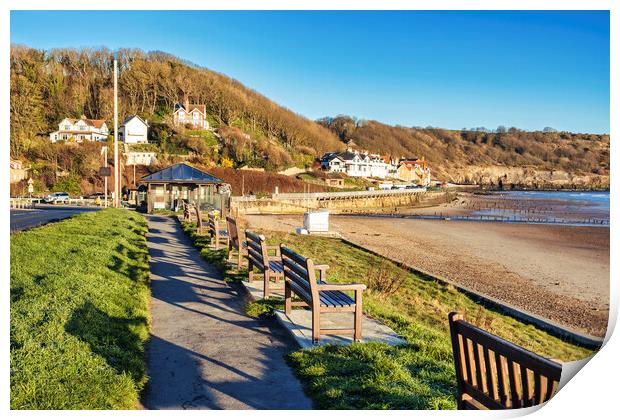 Sandsend Seafront and Beach Cafe Print by Tim Hill