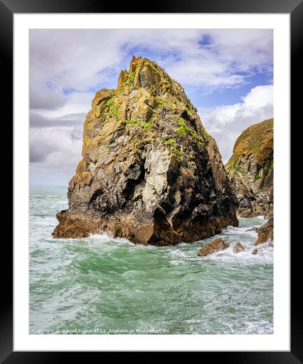 Cornish Sea stack Framed Mounted Print by Darrell Evans