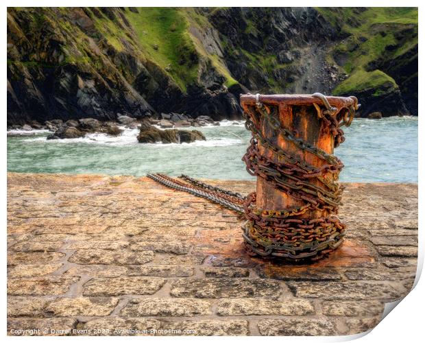 Capstan at Mullion Cove Print by Darrell Evans