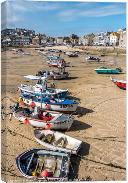 Moored boats, St. Ives, Cornwall Canvas Print by Photimageon UK