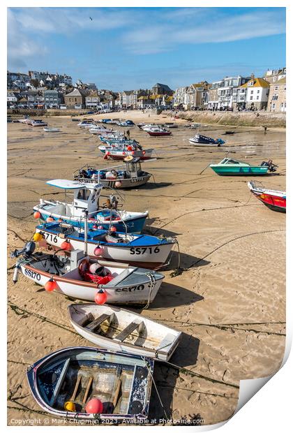 Moored boats, St. Ives, Cornwall Print by Photimageon UK