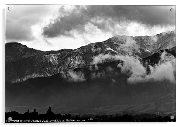 Kaikoura Ranges Acrylic by Errol D'Souza