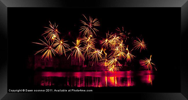 Leeds Castle Fireworks Framed Print by Dawn O'Connor